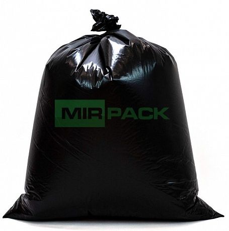 Мешки для мусора 240 литров, 80 мкм, 50 шт, ПВД, черные, в пачках - Вид 1